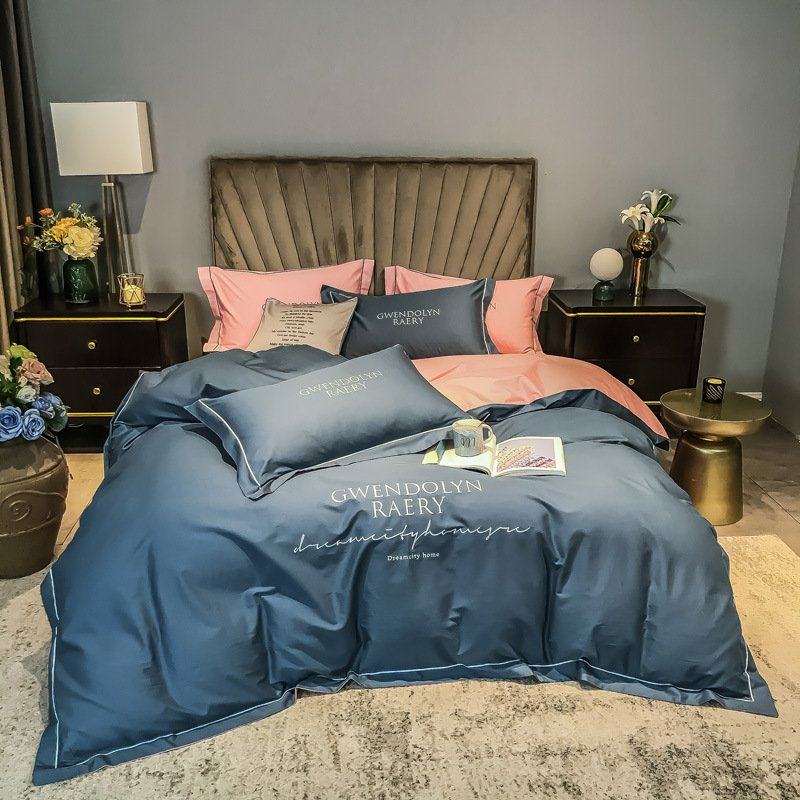 纯棉60支长绒棉纯色四件套全棉秋冬床单床笠简约刺绣款床上用品,纺织面料/辅料/配套,真丝布料,淘宝优惠券,粉丝福利购,淘宝优惠卷