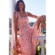 女装 亚马逊新款 通勤无袖 2025欧美夏季 辣妹印花长款 吊带连衣裙女