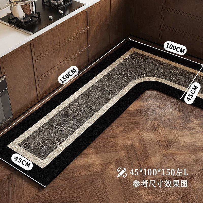 2025新款厨房专用地垫整块L型可擦免洗防滑地毯吸水吸油7字型脚垫,居家布艺,厨房地垫,淘宝优惠券,粉丝福利购,淘宝优惠卷