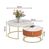 北欧小户型大理石圆形茶几简约民宿酒店视听柜客厅电视柜茶几组合