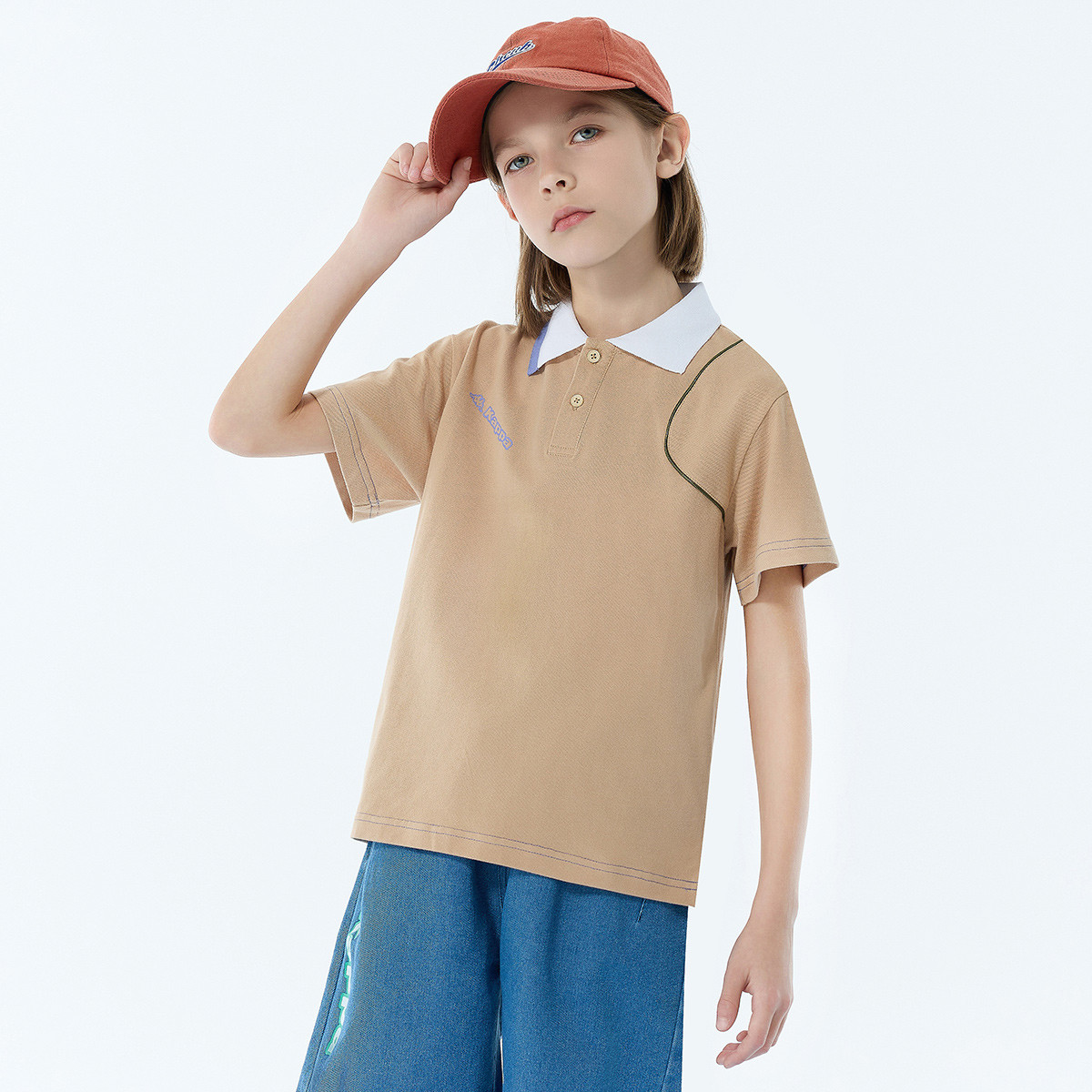 kappa卡帕童装男女童POLO衫2024夏季新款中翻领夏装T恤短袖