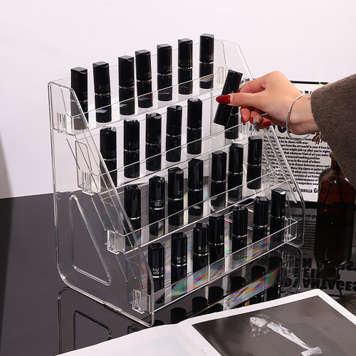 亚克力阶梯式大容量化妆品展示架