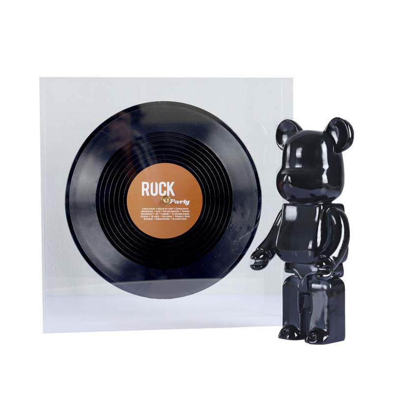 唱片简约现代音乐主题耳机音响复古唱片摆件书房样板间卧室软装