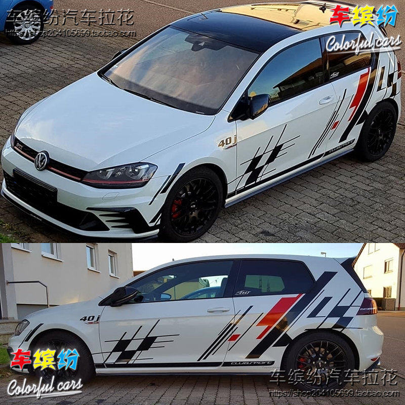 大众高尔夫6拉花GOLF R7.5装饰贴纸尚酷个性车身贴画POLO改装车贴