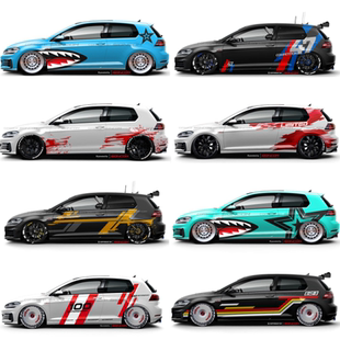 a35福特福克斯改装 大众高尔夫8 GTI奔驰a45 7拉花Polo 车身贴纸