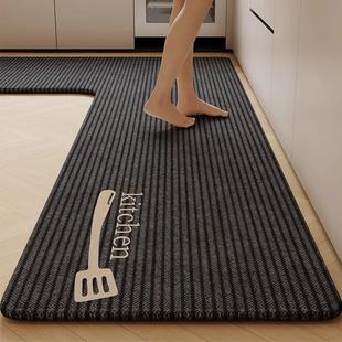 厨房地垫防滑防油可擦免洗专用家用耐脏7字l型脚垫吸水转角边地毯