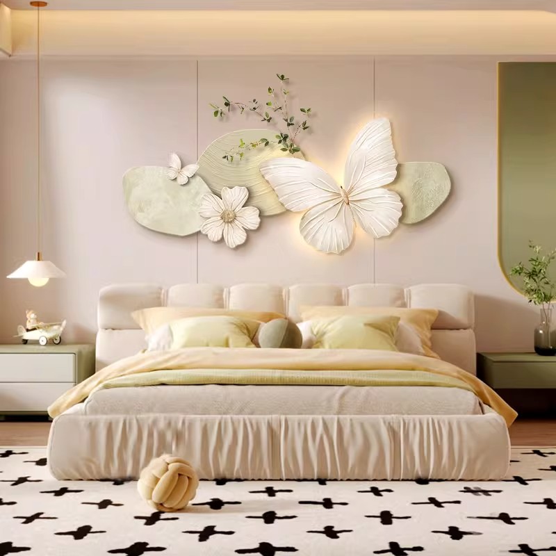 轻奢高级感蝴蝶客厅装饰画