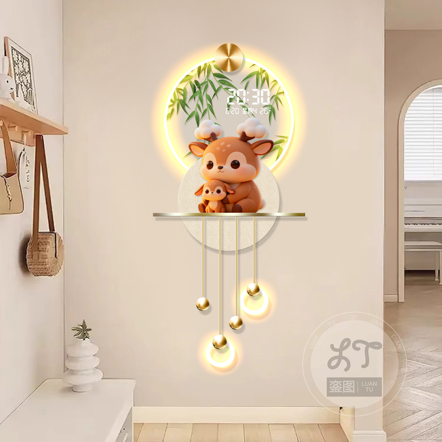 奶油风入户玄关装饰画高级感立体