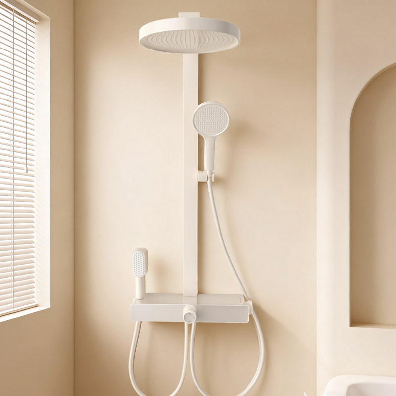 派菲娅奶白色淋浴花洒套装家用卫浴恒温全铜龙头卫生间沐浴淋浴器