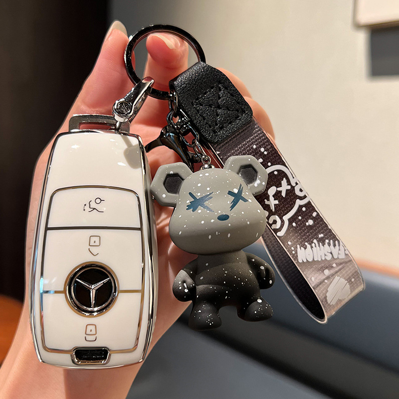适用奔驰钥匙套E300L包C260L车A200L壳GLC300/GLE/GLA女扣GLB