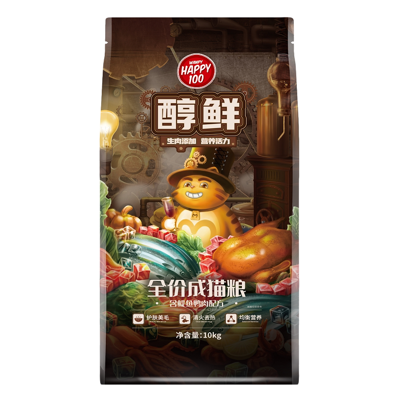 顽皮醇鲜猫粮20斤整包大包流浪猫田园猫布偶英短10kg成幼猫营养