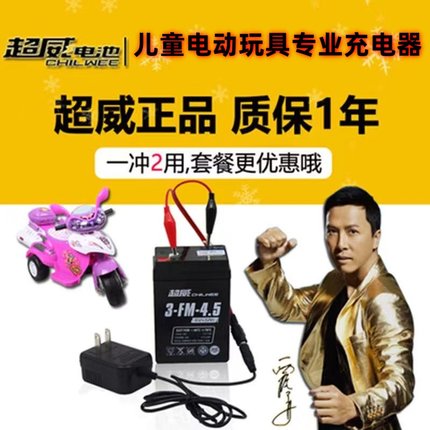 儿童电动车充电器车载12V小孩童车汽车玩具摩托车通用圆孔适配器
