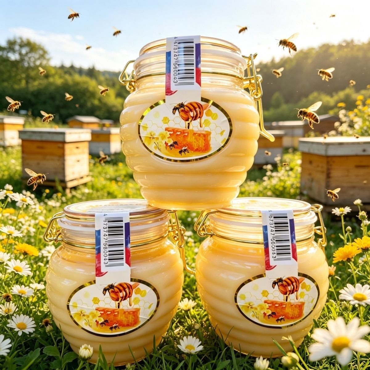 俄蜜熊牌俄罗斯进口1000g/瓶椴树蜜系列蜂蜜大蜜罐白金蜂蜜