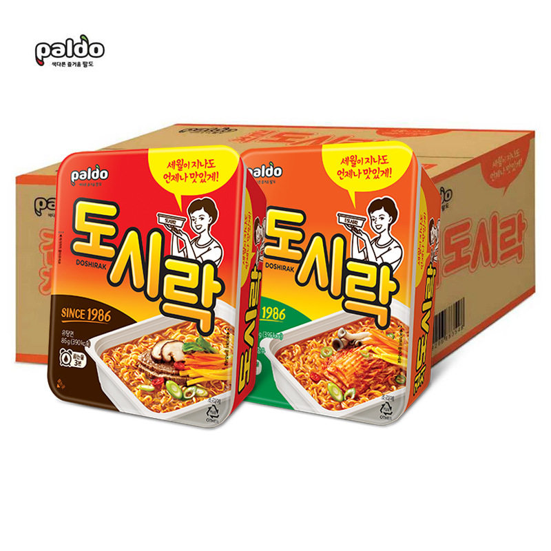 韩国进口PALDO八道泡菜牛肉味碗面整箱86g*24速食方便面拉面泡面