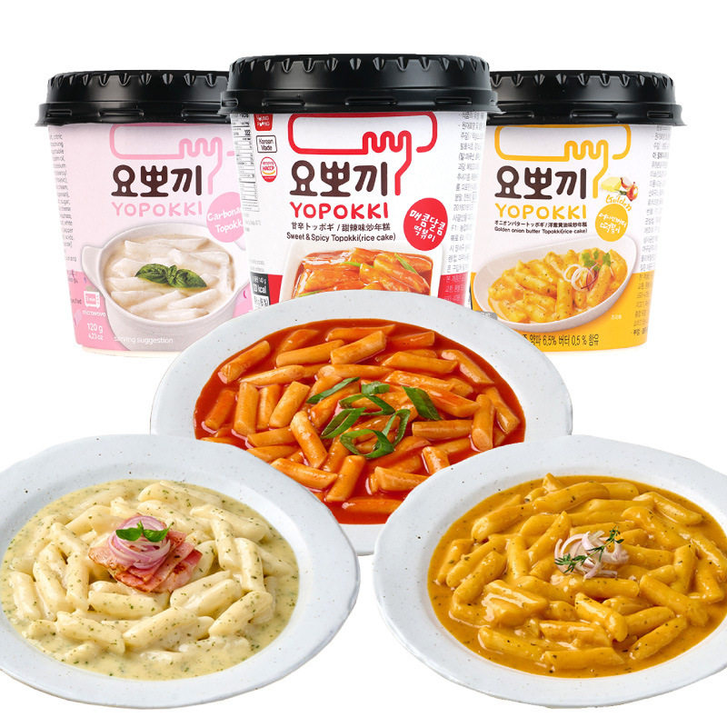 韩国进口YOPOKKI优波奇韩式甜辣味炒年糕条方便速食好吃杯装120g