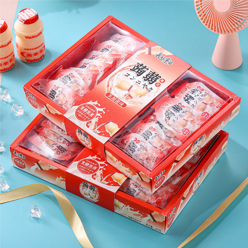 美日幸福蒟蒻果冻560g乳酸菌芒果葡萄魔芋添加膳食纤维水果汁零食