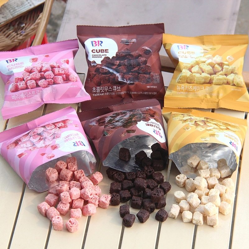 韩国进口BR巴斯罗缤巧克力慕斯草莓味红丝绒方块酥小点心零食