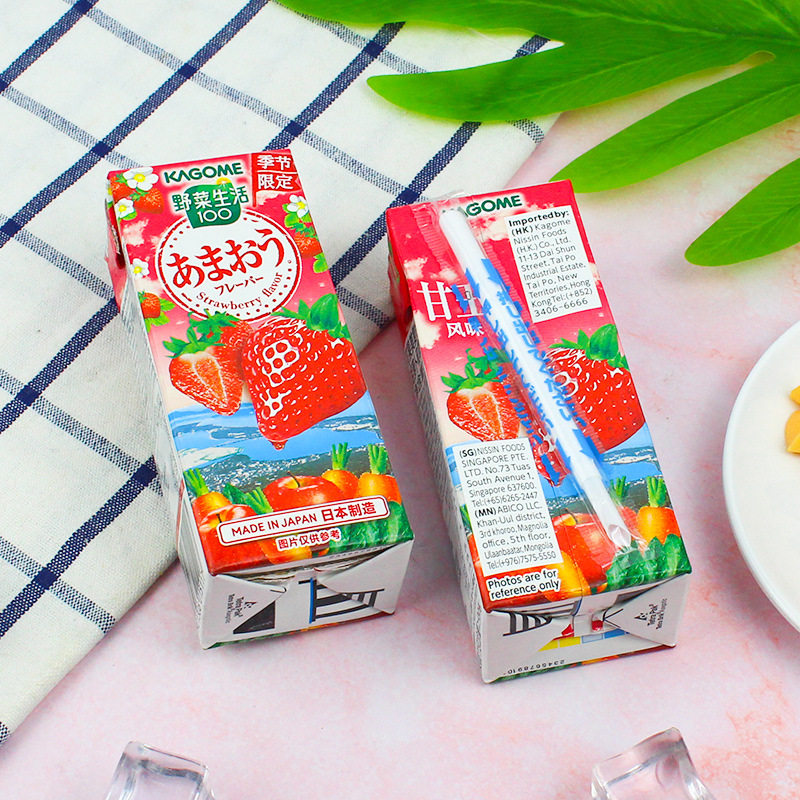 日本进口kagome可果美野菜生活果蔬汁饮料季节限定草莓甘王味