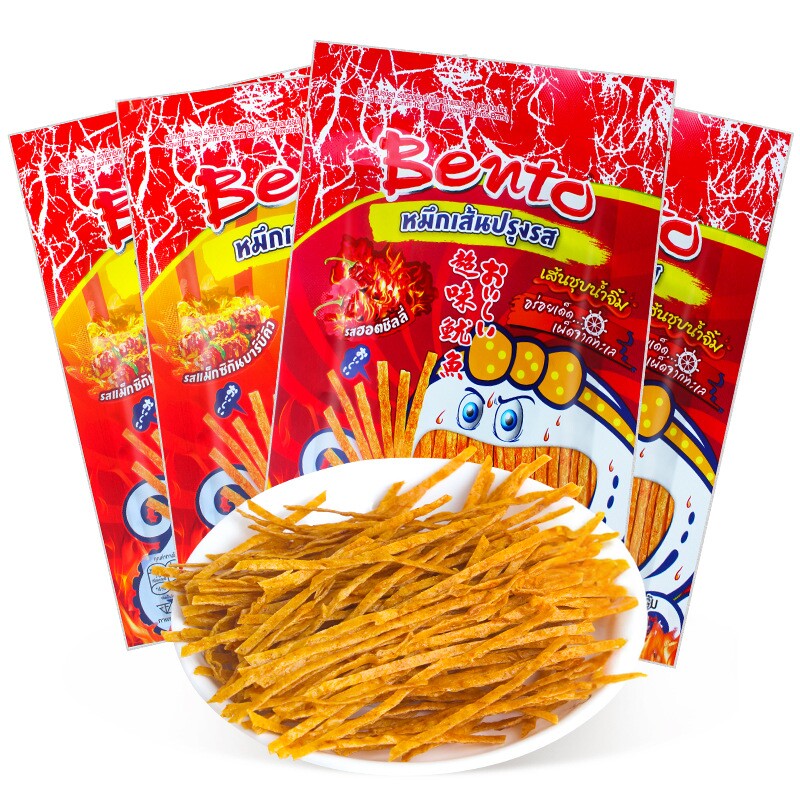 泰国进口bento拌多乐鱿鱼丝20g泰国辣条超味鱿鱼干休闲零食品