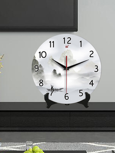 陶瓷钟表摆件创意时钟客厅挂钟座钟静音台钟大数字摆钟 承沁新中式