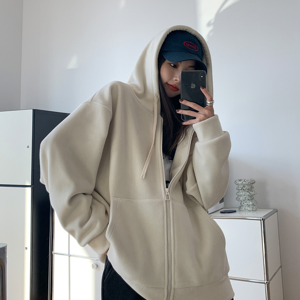 SIXI四喜家春季 复合奥利绒连帽卫衣女加厚摇粒绒拉链开衫外套高性价比高么？