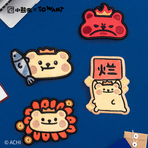 小熊虫来咯发夹刘海夹碎发夹侧边夹bb夹卡通发刺绣卡子布艺女头饰
