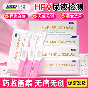 妇炎洁hpv检测自检尿液样本病毒染色液检测试剂男性女试纸筛查(u