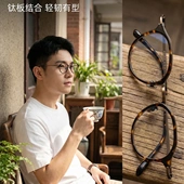 丹阳超轻复古玳瑁圆框大脸纯钛近视眼镜框架男士 可配度数sh0058 款
