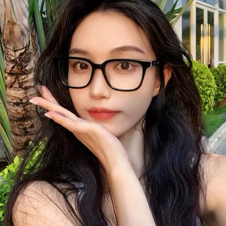 朴采英同款板材眼镜架SLM110 黑色方框文艺素颜镜可配近视杨树林