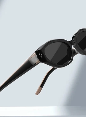 GM墨镜新款透灰色章若楠同款DADA时尚猫眼板材拼料太阳镜男女