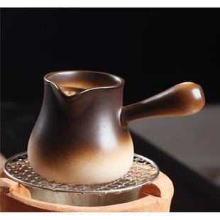 白泥煮茶壶侧把公道杯罐罐茶煮茶器耐烧炭炉电陶炉小号容量粗陶壶