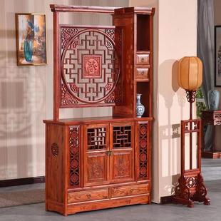 实木酒柜仿古家具榆木双面客门厅隔断间厅屏风储蓄柜 新玄关柜中式