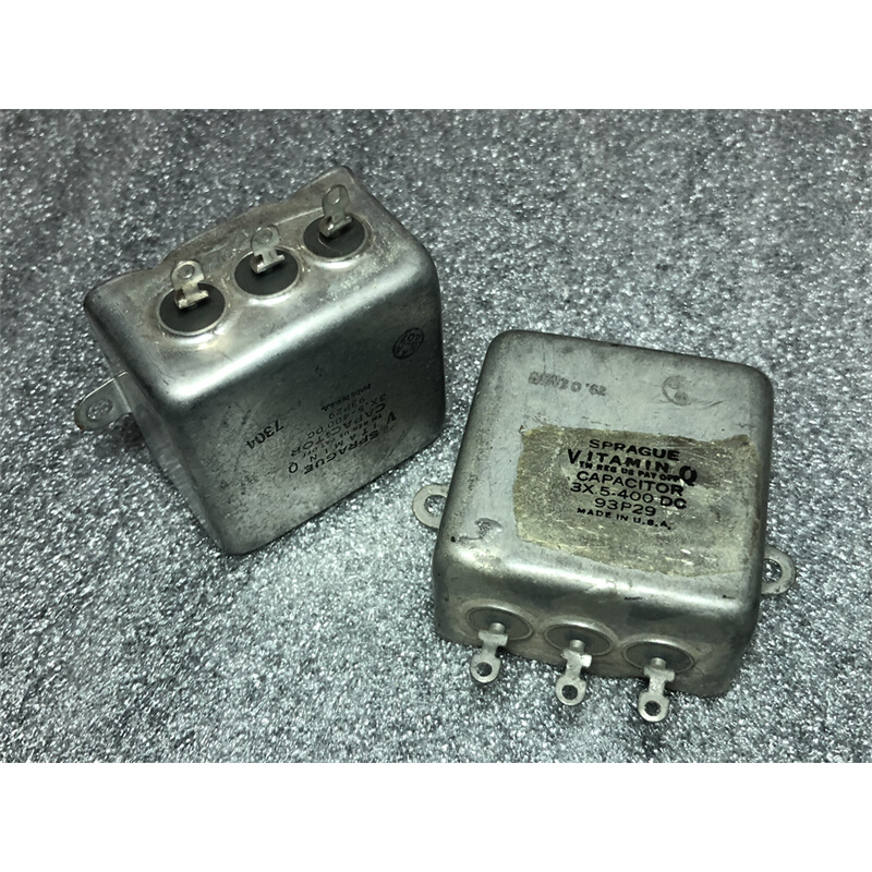 古董美国SPRAGUE思碧VQ 3×0.5UF400V双联铜壳胆机耦合油