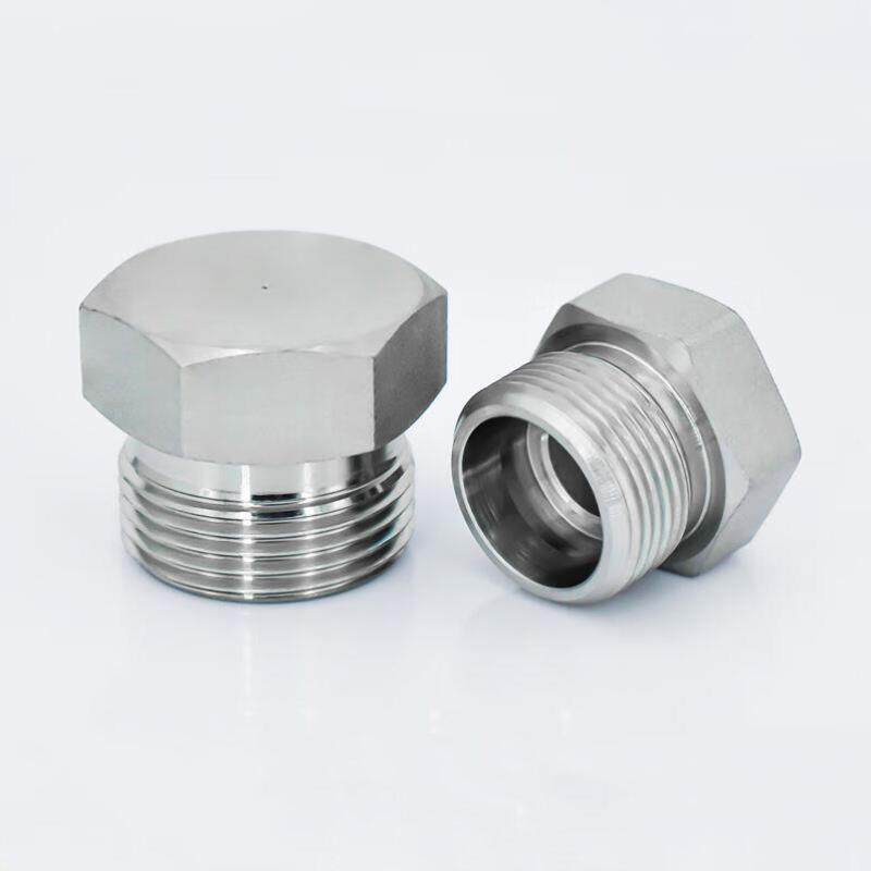 标准液压卡套24度锥密封h型4c轻型4d重型外螺纹堵头高压接头