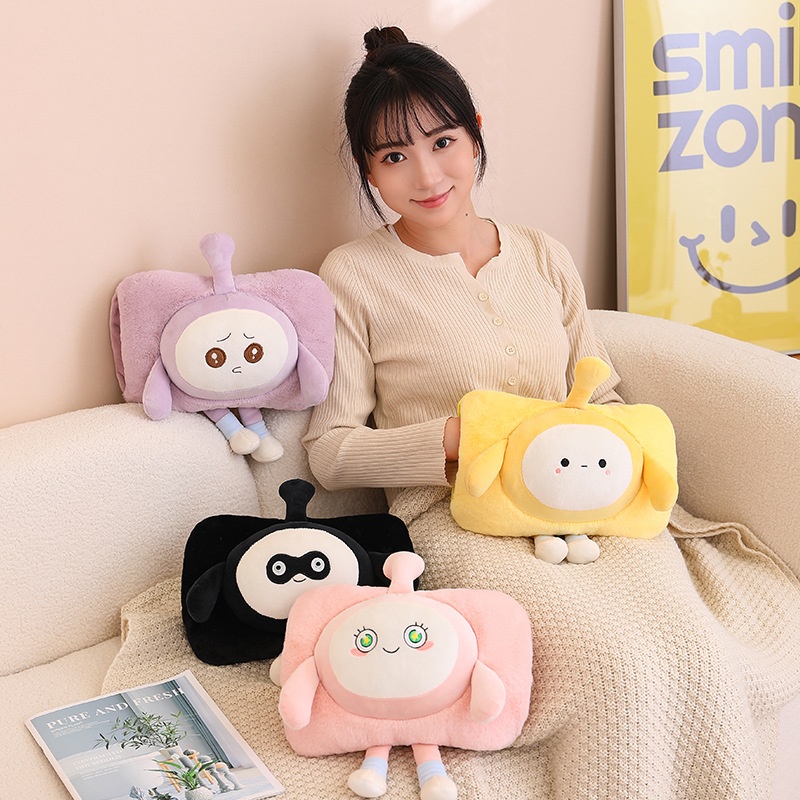 国标充电热水袋女生敷肚子卡通蛋仔暖手宝双插手毛绒暖脚暖被窝