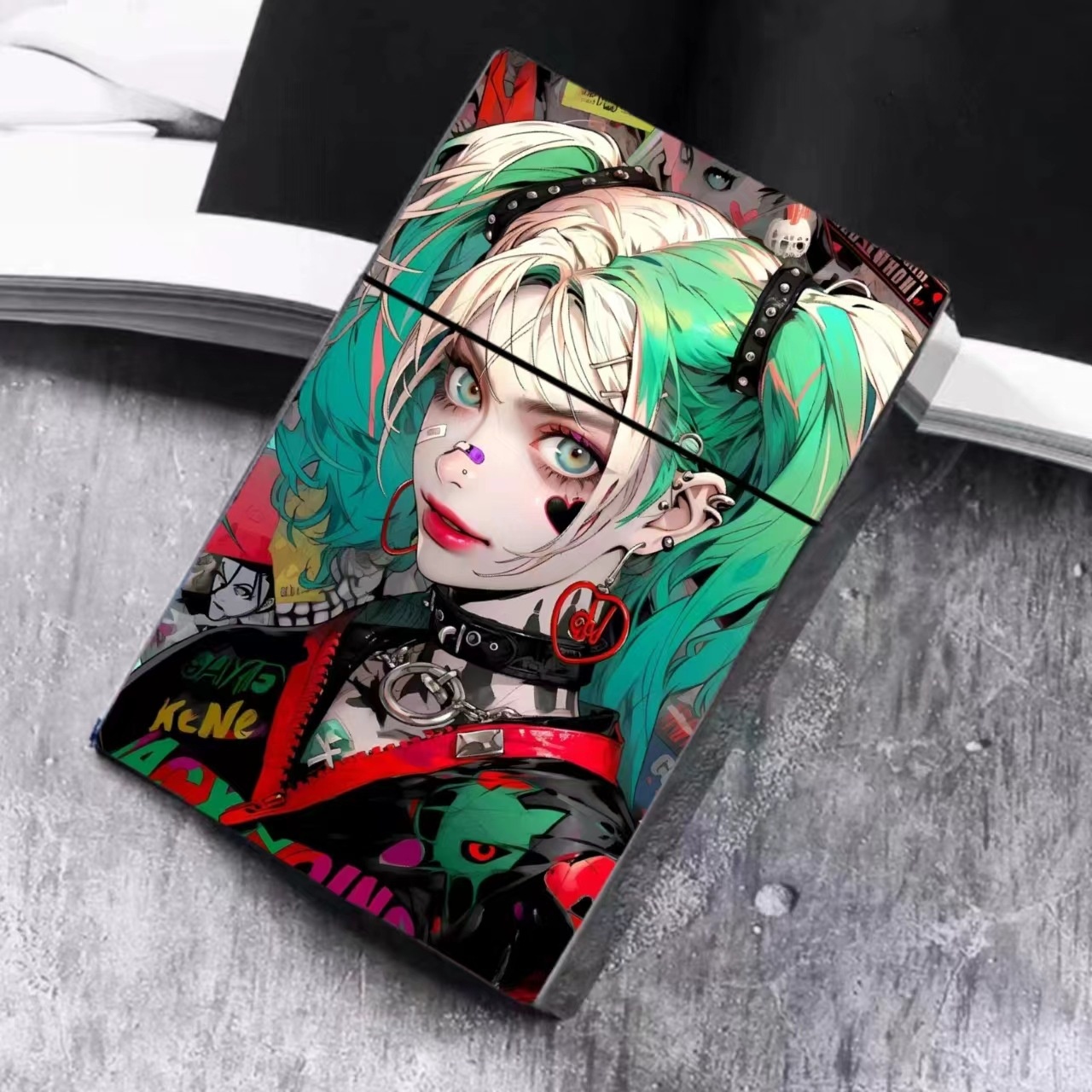 跨境货源小丑烟盒 按压自动弹开20只粗支烟盒 创意卡片盒