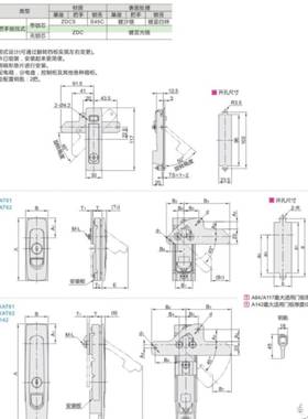 A121/A8/XAX51门锁1怡合达XAAGUT62-A84A1178/A142把手61/6平0/A1
