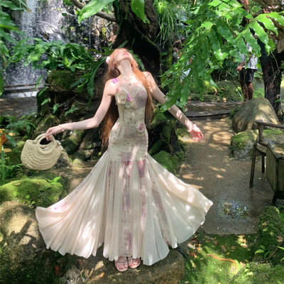 重工立体花网纱朵吊带洋