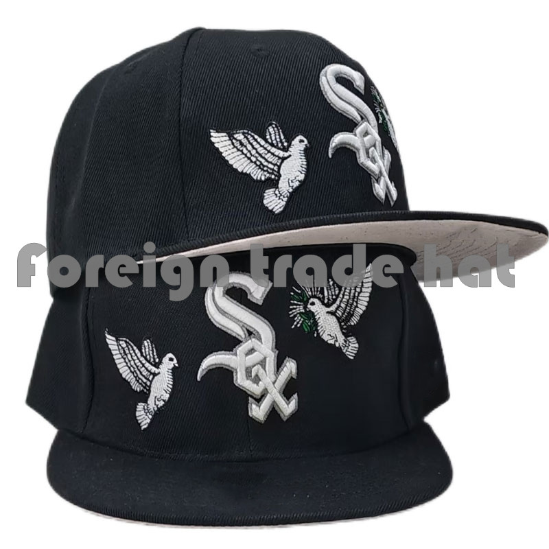 thumbnail for Hat Sox big head circumference non-adjustable embroidery European and American fully enclosed hip hop hip hop sports size baseball hat