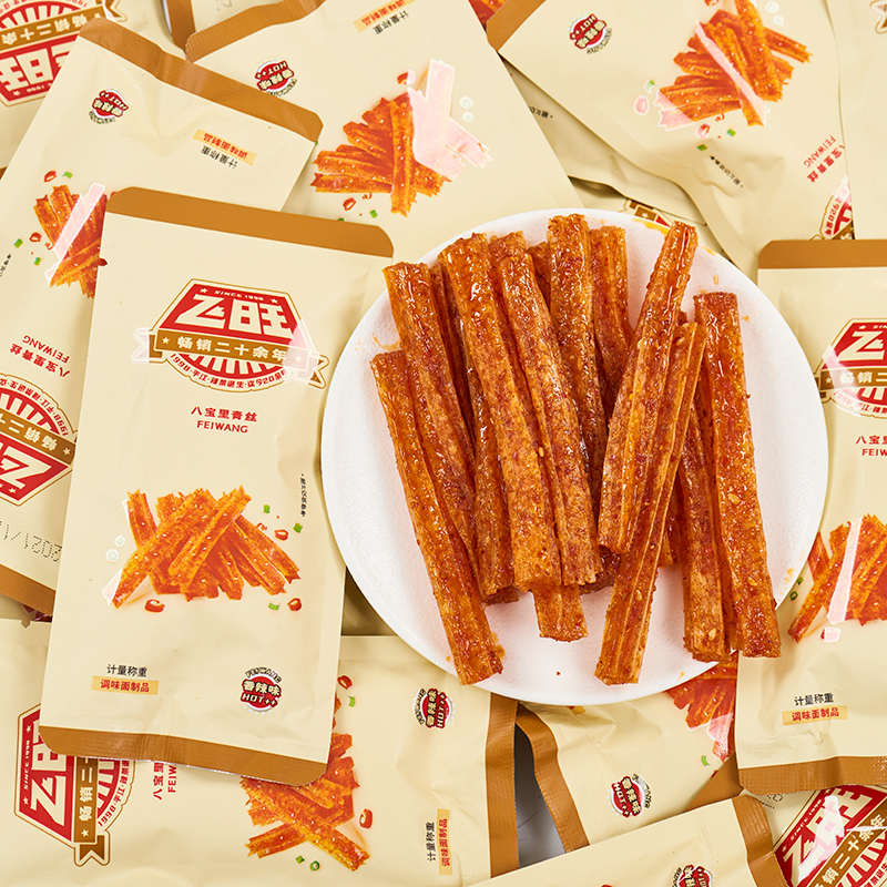 飞旺八宝里青丝小面筋网红爆款辣条怀旧宿舍麻辣小零食休闲小吃