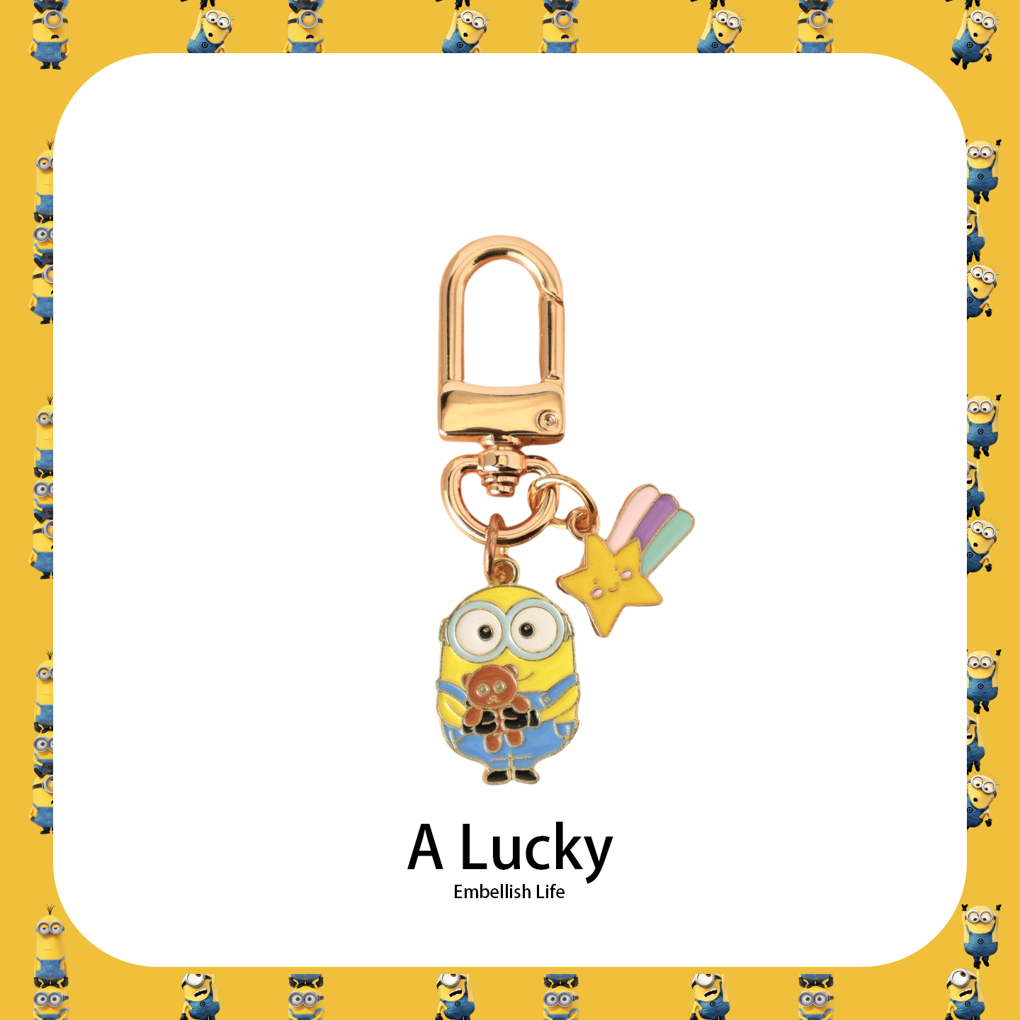 小黄人金属耳机包包小挂件门扣