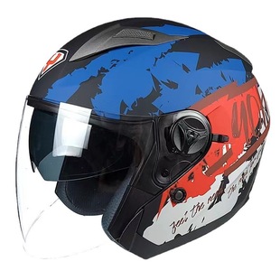 永恒868双镜头盔3C认证男女摩托车头盔四季 4头盔安全帽 通用半盔3