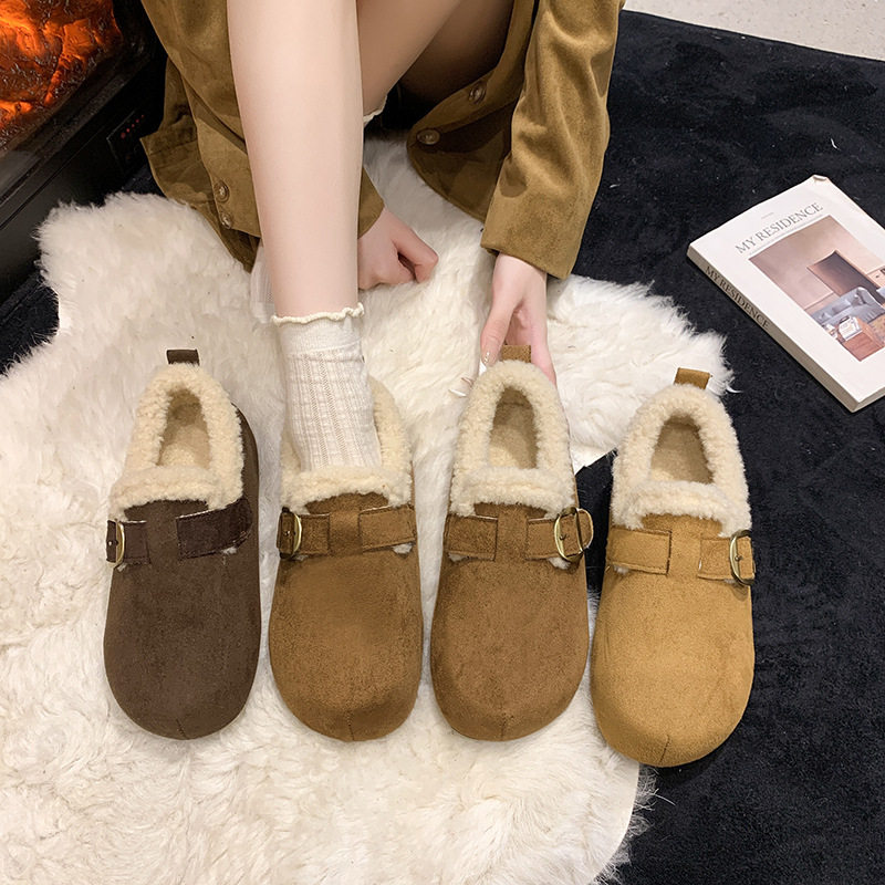 厚底内加绒保暖勃肯鞋女2025年新款冬季一脚蹬雪地棉鞋豆豆鞋,女鞋,棉鞋,淘宝优惠券,粉丝福利购,淘宝优惠卷