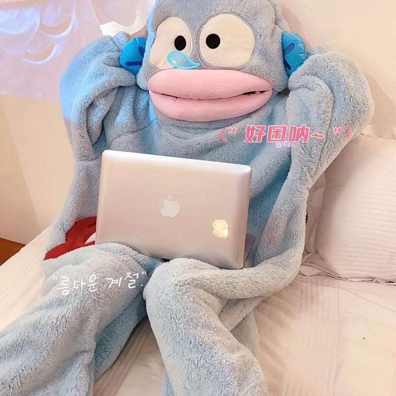 小丑鱼连体珊瑚绒加厚保暖睡袍