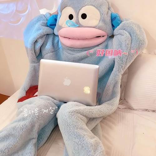 珊瑚绒加厚保暖小丑鱼连体睡袍