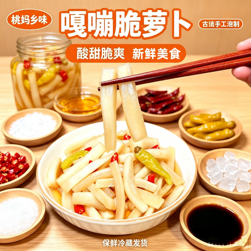 湖南农家自制嘎嘣脆萝卜皮泡菜坛腌制/榨菜/泡菜