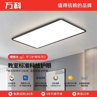 万科超薄客厅主灯灯具套餐护眼led吸顶灯黑色现代简约广东中山