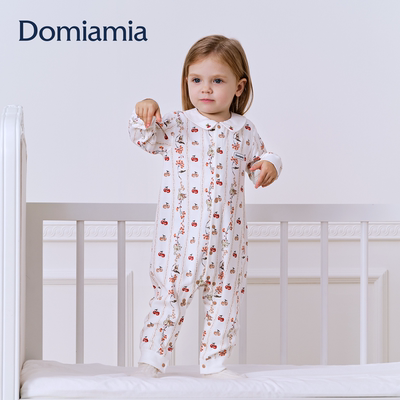Domiamia女宝宝连体衣婴儿衣服26新款百天满月小月龄a类哈衣爬服