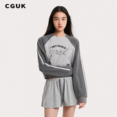 明星同款 CGUK绿茵签名圆领卫衣绿茵签名短裙