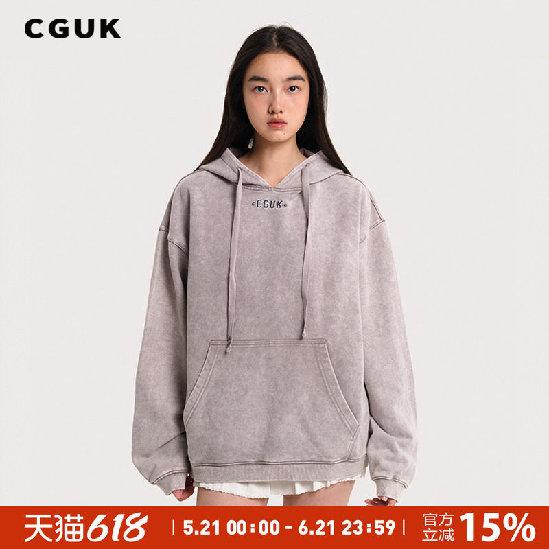 【王梓薇同款】CGUK绣花连帽卫衣宽松卫衣阔腿卫裤